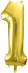 PartyDeco S. r. o 1. szám, arany, fólia lufi, 72 cm