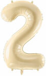 PartyDeco S. r. o 2. szám, bézs, fólia lufi, 72 cm