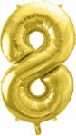 PartyDeco S. r. o 8. szám, arany, fólia lufi, 72 cm