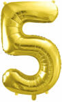 PartyDeco S. r. o 5. szám, arany, fólia lufi, 72 cm