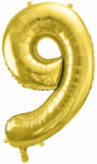 PartyDeco S. r. o 9. szám, arany, fólia lufi, 72 cm
