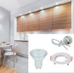  LED Spot lámpa szett: Fehér keret, GU10 4, 5 W meleg fehér, GU10 foglalat (kettesével rendelhető) - 6640 szett (6640_4Wszett)