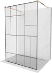 Mexen Kioto panou de duș independent 110 x 200 cm, model negru 8 mm, aur roz - 800-110-002-60-78 (800-110-002-60-78)