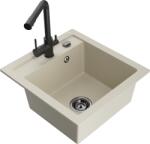 Mexen Vito chiuvetă de granit cu 1 compartiment cu baterie de bucătărie Duero, bej - 6503-69-671600-70 (6503-69-671600-70)