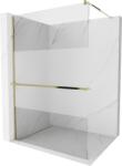 Mexen Kioto+ perete de duș cu raft Walk-in 70 x 200 cm, transparent/mat, aurie - 800-070-121-50-35 (800-070-121-50-35)