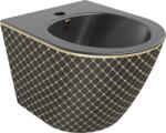 Mexen Lena bideu suspendat, negru mat/model grilaj auriu - 35224879 (35224879)