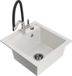 Mexen Vito chiuvetă de granit cu 1 compartiment cu baterie de bucătărie Duo, alb - 6503-20-671701-07-B (6503-20-671701-07-B)
