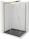 Mexen Omega cabină de duș glisantă 120 x 80 cm, transparentă, aurie + cadă Flat, neagră - 825-120-080-50-00-4070G (825-120-080-50-00-4070G)