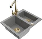 Mexen Carlos chiuvetă de bucătărie din granit cu 1, 5 compartimente cu baterie Duero, gri - 6518-71-671600-50 (6518-71-671600-50)