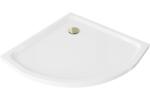 Mexen Flat cabina de duș semicirculară slim 100 x 100 cm, albă, sifon auriu - 41101010G (41101010G)