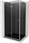 Mexen Lima cabina de duș pliabilă 90 x 100 cm, grafit, crom + cadă de duș Flat, negru - 856-090-100-01-40-4070 (856-090-100-01-40-4070)