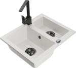 Mexen Carlos chiuvetă granitică 1, 5-cuptoare cu baterie de bucătărie Rita, alb - 6518-20-670300-70 (6518-20-670300-70)