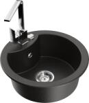 Mexen Diego chiuvetă de granit cu 1 compartiment cu baterie de bucătărie Rita, negru/auriu metalizat - 6512-75-670300-00 (6512-75-670300-00)