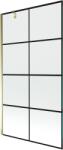 Mexen Next paravan de baie cu un singur panou 100 x 150 cm, carouri negre, auriu - 895-100-000-00-77-50 (895-100-000-00-77-50)