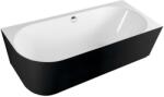 POLYSAN Sussi fal mellé szerelhető fűrdőkád 160x70 cm ovális fehér-fekete-kétszínű 80219R (80219R)