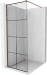 Mexen Kioto perete de duș Walk-in 70 x 200 cm, grilaj negru 8 mm, aur roz - 800-070-101-60-77 (800-070-101-60-77)