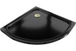 Mexen Flat recepție semicirculară slim 100 x 100 cm, negru, sifon auriu - 41701010G (41701010G)