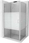 Mexen Apia cabina de duș glisantă 125 x 70 cm, dungi albe, crom - 840-125-070-01-20 (840-125-070-01-20)