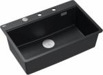 Quadron Marc graniteq mosogató 75x49 cm fekete HQM7650U7_FM_BS (HQM7650U7FMBS)