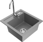 Mexen Vito chiuvetă de granit cu 1 compartiment cu baterie de bucătărie Telma, gri - 6503-71-670200-00 (6503-71-670200-00)