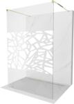 Mexen Kioto perete de duș de sine stătător 110 x 200 cm, transparent/Model alb 8 mm, Aurie - 800-110-002-50-85 (800-110-002-50-85)