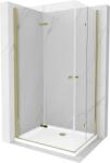 Mexen Lima Duo cabină de duș pliabilă 80 x 70 cm, transparent, auriu + cadă de duș Flat - 856-080-070-50-02-4010G (856-080-070-50-02-4010G)