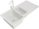 Mexen Andres chiuvetă din granit 1, 5-camere cu picurător și baterie de bucătărie Rita, alb - 6515-20-670300-20 (6515-20-670300-20)