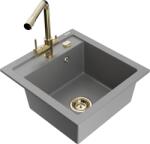 Mexen Vito chiuvetă de bucătărie din granit cu o singură cuvă și baterie Duero, gri - 6503-71-671600-50 (6503-71-671600-50)