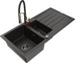 Mexen Andres chiuvetă de bucătărie din granit cu 1, 5 compartimente, cu scurgător și baterie de bucătărie Aster, (6515-75-73450-57-B)