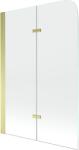 Mexen Felix paravan de cadă cu 2 foi 100 x 140 cm, transparent, auriu - 890-100-002-50-00 (890-100-002-50-00)
