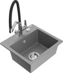 Mexen Milo chiuvetă de granit cu 1 compartiment cu baterie de bucătărie Duo, gri - 6505-71-671701-07 (6505-71-671701-07)