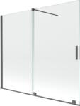 Mexen Velar paravan de cadă, glisant cu 2 panouri 180 x 150 cm, transparent, gri armat periat - 896-180-000-01-66 (896-180-000-01-66)
