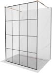 Mexen Kioto perete de duș de sine stătător 130 x 200 cm, transparent/Model negru 8 mm, Roz-auriu - 800-130-002-60-77 (800-130-002-60-77)