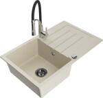 Mexen Bruno chiuvetă bucătărie granitică cu 1 cuvă cu scurgător și baterie bucătărie Aster, bej - 6513-69-73450-07-B (6513-69-73450-07-B)