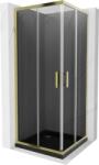 Mexen Rio cabina de duș pătrată 70 x 70 cm, grafit, auriu + cădiță Flat, neagră - 860-070-070-50-40-4070G (860-070-070-50-40-4070G)