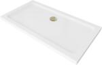 Mexen Flat cadă de duș dreptunghiulară slim 140 x 70 cm, albă, sifon auriu - 40107014G (40107014G)