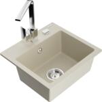 Mexen Milo chiuvetă de bucătărie din granit cu o singură cuvă, cu baterie Rita, bej - 6505-69-670300-00 (6505-69-670300-00)