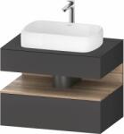 Duravit Qatego szekrény 80x55x60 cm mosdókagyló alá akasztható grafit-tölgy QA4730055490010