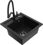 Mexen Vito chiuvetă granit 1-cameră cu baterie de bucătărie Duo, negru - 6503-77-671701-70-B (6503-77-671701-70-B)