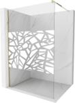 Mexen Kioto perete de duș 90 x 200 cm, transparent/Model alb 8 mm, Aurie - 800-090-101-50-85 (800-090-101-50-85)