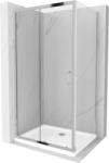 Mexen Apia cabină de duș extensibilă 120 x 100 cm, transparent, Crom + cadă de duș Flat - 840-120-100-01-00-4010 (840-120-100-01-00-4010)