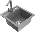 Mexen Vito chiuvetă de bucătărie din granit cu 1 compartiment și robinet de bucătărie Rita, gri - 6503-71-670300-71 (6503-71-670300-71)
