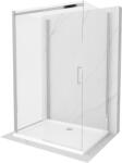 Mexen Omega-3S cabină de duș cu 3 pereți, culisantă 120x90 cm, transparentă, cromată + cădiță de duș Flat (825-120-090-01-00-3s-4010)