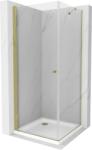 Mexen Pretoria cabina de duș batantă 70 x 70 cm, transparentă, aurie + cadă Flat - 852-070-070-50-00-4010 (852-070-070-50-00-4010)