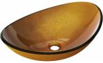 Mexen Sonia lavoar din sticlă pe blat 54 x 37 cm, auriu - 24145450 (24145450)