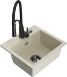 Mexen Milo chiuvetă granit 1-cameră cu baterie de bucătărie Aster, bej - 6505-69-73450-70-B (6505-69-73450-70-B)