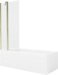 Mexen Cubik cadă dreptunghiulară de 150 x 70 cm cu panouri si paravan cu 1 aripă 80 cm, transparent, auriu - 550315070X940811500 (550315070X9408115000)