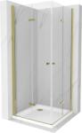 Mexen Lima Duo cabină de duș pliabilă 90 x 90 cm, transparent, Aurie + cadă de duș Flat - 856-090-090-50-02-4010G (856-090-090-50-02-4010G)