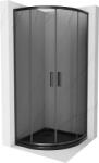 Mexen Rio cabina de duș semirotundă 90 x 90 cm, grafit, negru + cadă Flat, negru - 863-090-090-70-40-4170B (863-090-090-70-40-4170B)