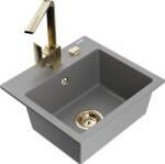 Mexen Milo Chiuvetă de bucătărie din granit cu 1 compartiment cu baterie Rita, gri - 6505-71-670300-50 (6505-71-670300-50)